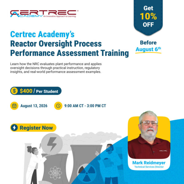Reactor Oversight Process Performance Assessment Training - August 13, 2026