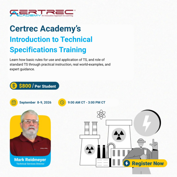 Intro to Technical Specifications - September 8-9, 2026