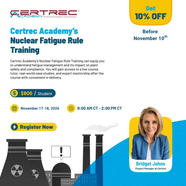 Nuclear Fatigue Rule Management Training - November 17-18, 2026